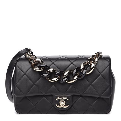 chanel quilted lamslin chain bag|chanel wallet on chain measurements.